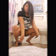 A plump, Hispanic girl takes a massive shit while squatting on the floor. She shows us the details of her poop on the floor when finished. Presented in 720P vertical HD format. About 1.5 minutes.